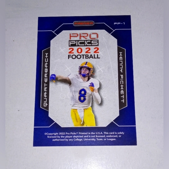 Kenny Pickett 2022 Premier Pro Picks #PP-1 - Picture 2 of 2